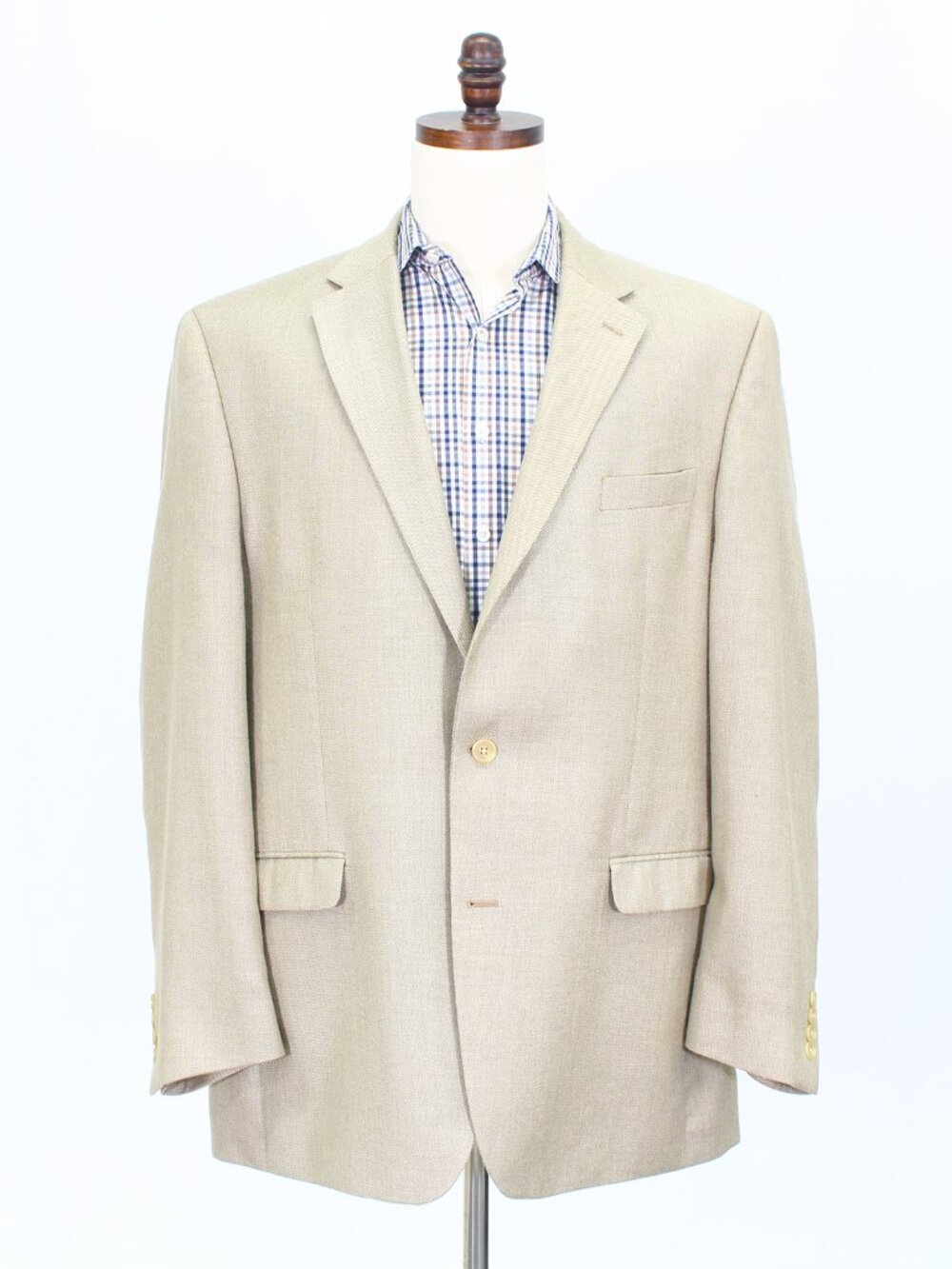 Chaps 46L Beige Blazer Sport Coat Jacket 2-Button Solid Y454